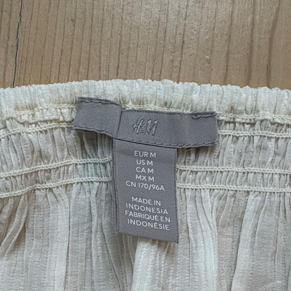 Worn Once! Festival-Ready Cream Smocked Tank Top with Ruffle Hem - Picture 5 of 6